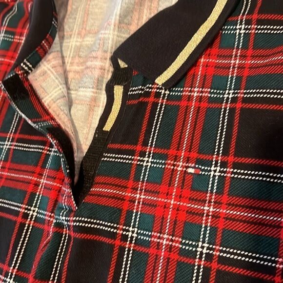 New Tommy Hilfiger Johnny-Collar 3/4-Sleeve Plaid Top - Picture 7 of 13